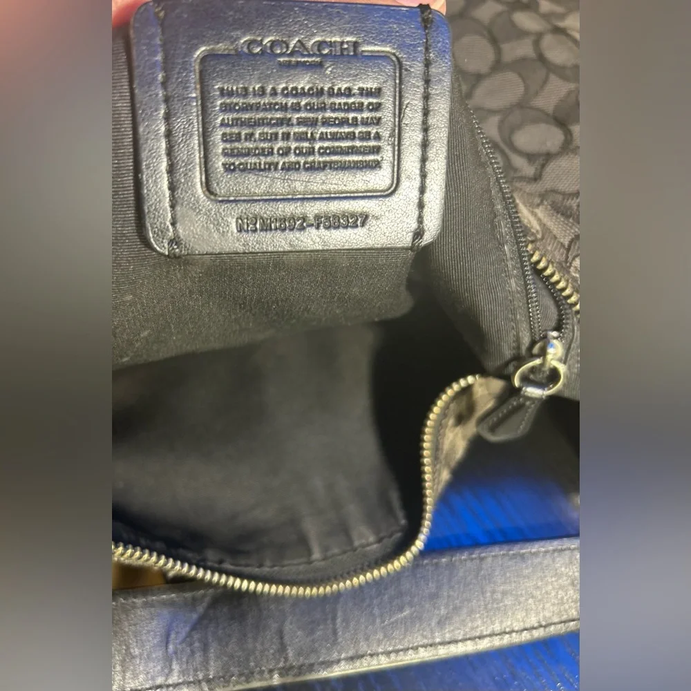 Coach Signature Monogram Large Saffiano Hobo Shoulder Used Bag